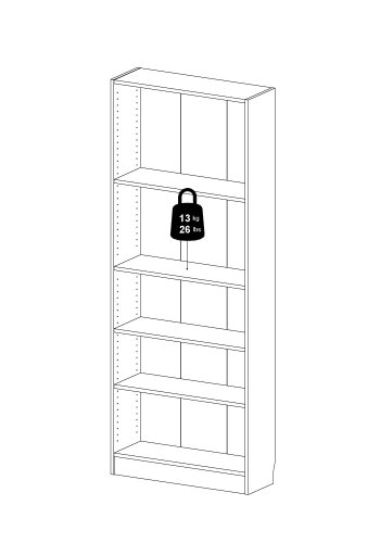 TVILUM Basic bogkasse - hvid, m. 4 hylder(H:203,2cm x79cm x 26,72cm)
