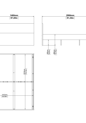 TVILUM Naia sengeramme - hvid h�jglans (140x200)
