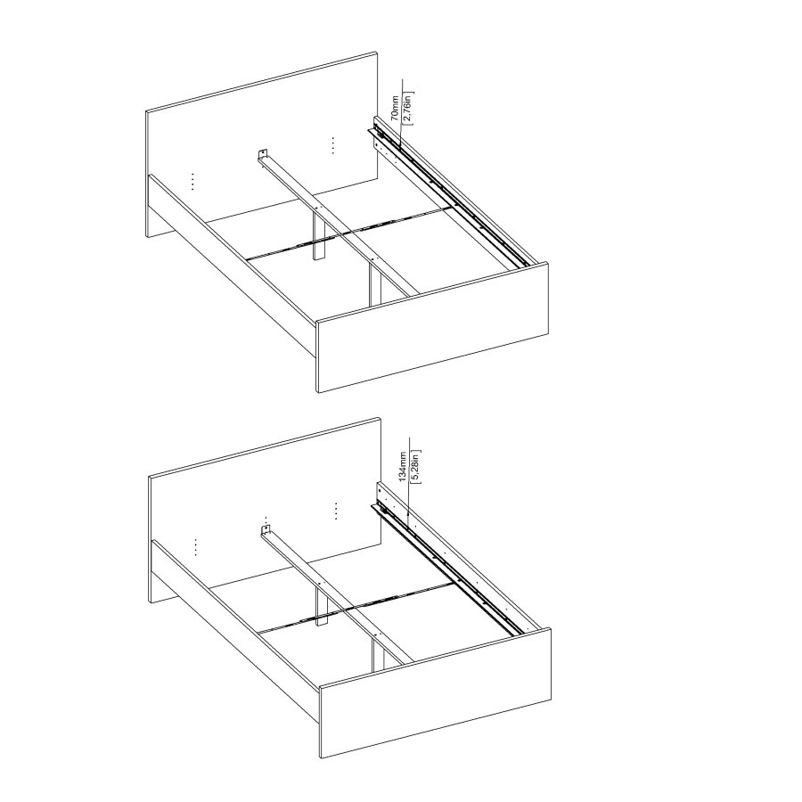 TVILUM Naia sengeramme - hvid h�jglans (140x200)