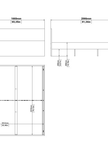 TVILUM Naia S&auml;ngram - Vit H&ouml;gglans (160 x 200 cm)