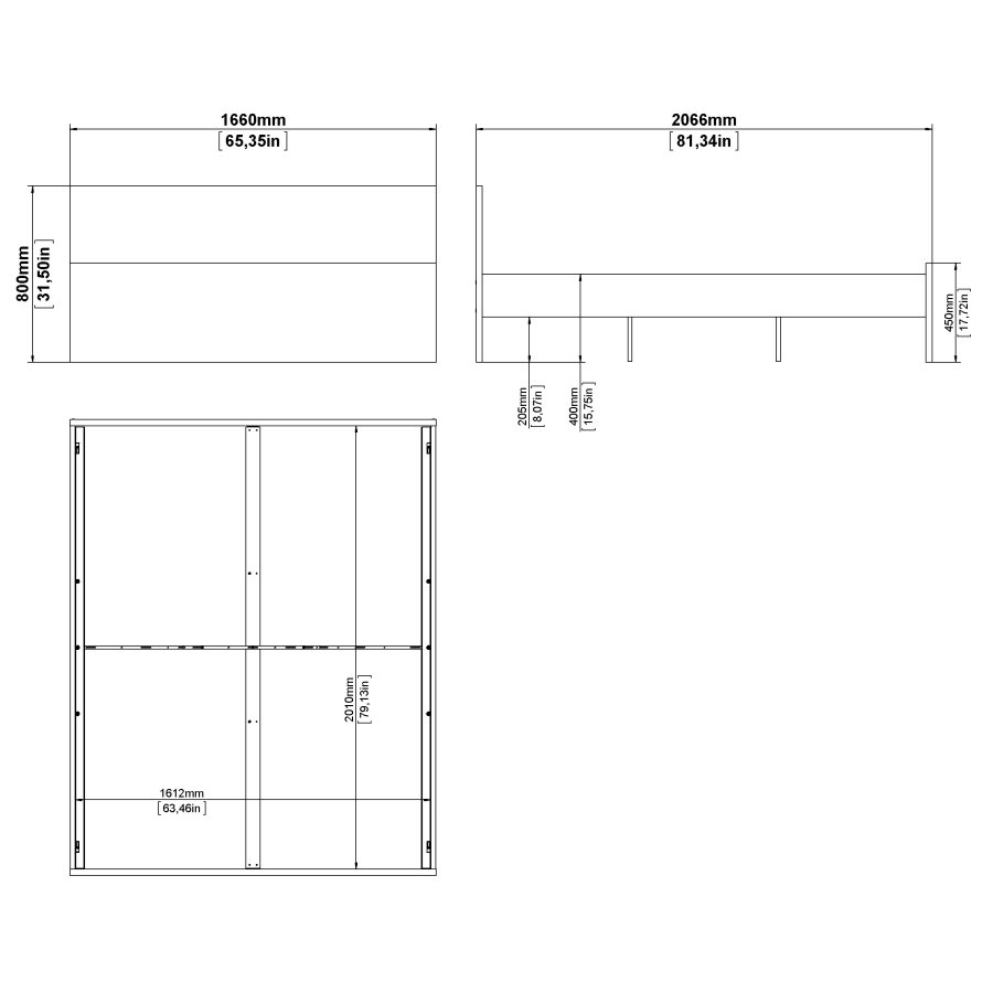 TVILUM Naia S&auml;ngram - Vit H&ouml;gglans (160 x 200 cm)