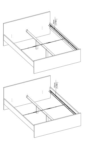 TVILUM Naia S&auml;ngram - Vit H&ouml;gglans (160 x 200 cm)