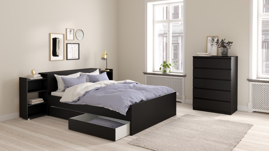 TVILUM Naia sengeramme - matt svart (140x190) 