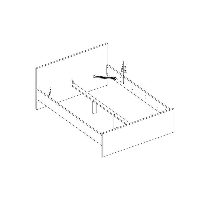 TVILUM Naia sengeramme - matt svart (140x190) 