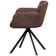 WOOOD Fenne spisebordsstol, m. drejefunktion og armln - kastanje brun stof og sort metal