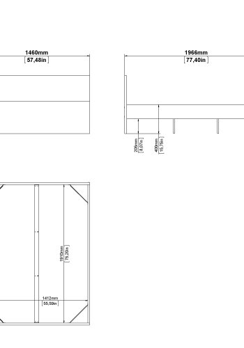 TVILUM Naia sengeramme - hvit h�yglans (140x190) 