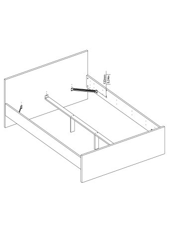 TVILUM Naia sengeramme - hvit h�yglans (140x190) 