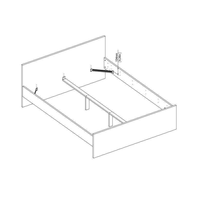 TVILUM Naia S&auml;ngram - Mattsvart (160 x 200 cm)