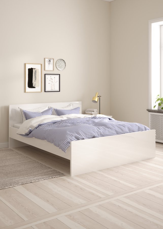 TVILUM Naia S&auml;ngram - Vit H&ouml;gglans (160 x 200 cm)