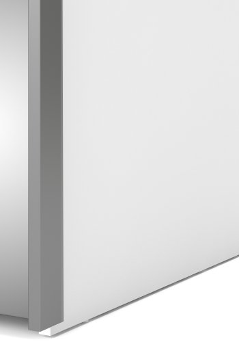 TVILUM Verona Skjutd&ouml;rrssk�p - Vit / Gr� / Spegelglas, med 2 Skjutd&ouml;rrar