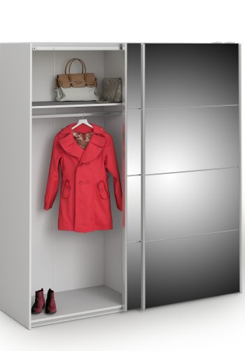 TVILUM Verona Skyded�rsskab - hvid/spejlglas, m. 2 skyded�re 