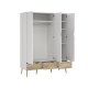 TVILUM Delta garderobeskab - hvid/egetr�sstruktur, m. 3 l�ger og 3 skuffer