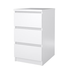 TVILUM Naia kommode - hvid h�jglans, m. 3 skuffer 