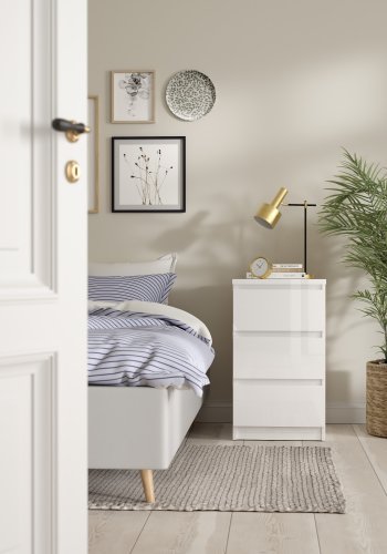 TVILUM Naia byr� - vit h&ouml;gglans, med 3 l�dor