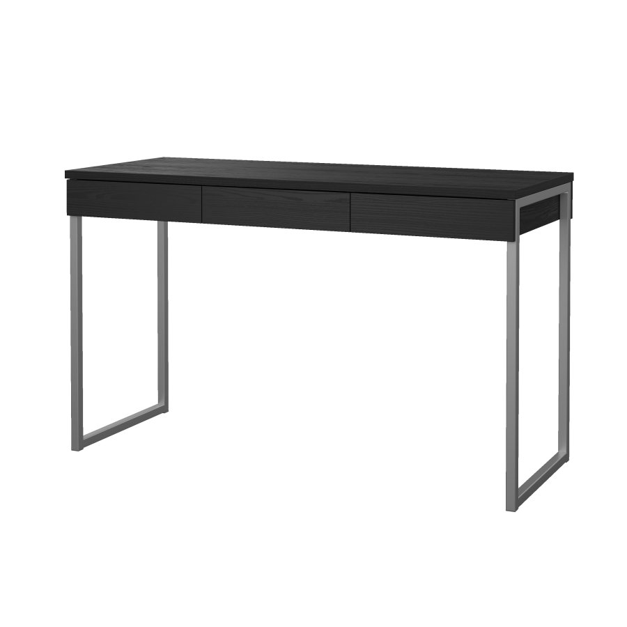 TVILUM Function Plus skrivebord - svart ask, m. 3 skuffer 