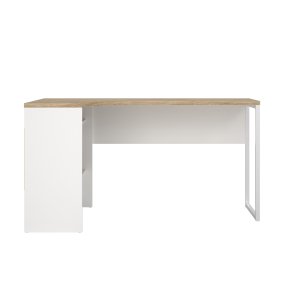 Function Plus hj�rneskrivebord - hvid/egetr�sstruktur, m. 2 skuffer 