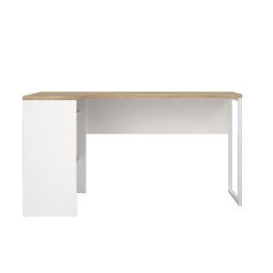 TVILUM Function Plus hj�rnepult - hvit/eik struktur, m. 2 skuffer 