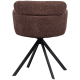 WOOOD Fenne spisebordsstol, m. drejefunktion og armln - kastanje brun stof og sort metal