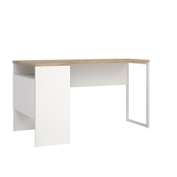 Function Plus hj�rneskrivebord - hvid/egetr�sstruktur, m. 2 skuffer 