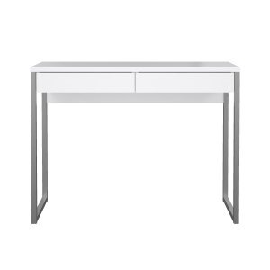 TWILUM Function Plus skrivebord - hvit h�yglans, m. 2 skuffer 