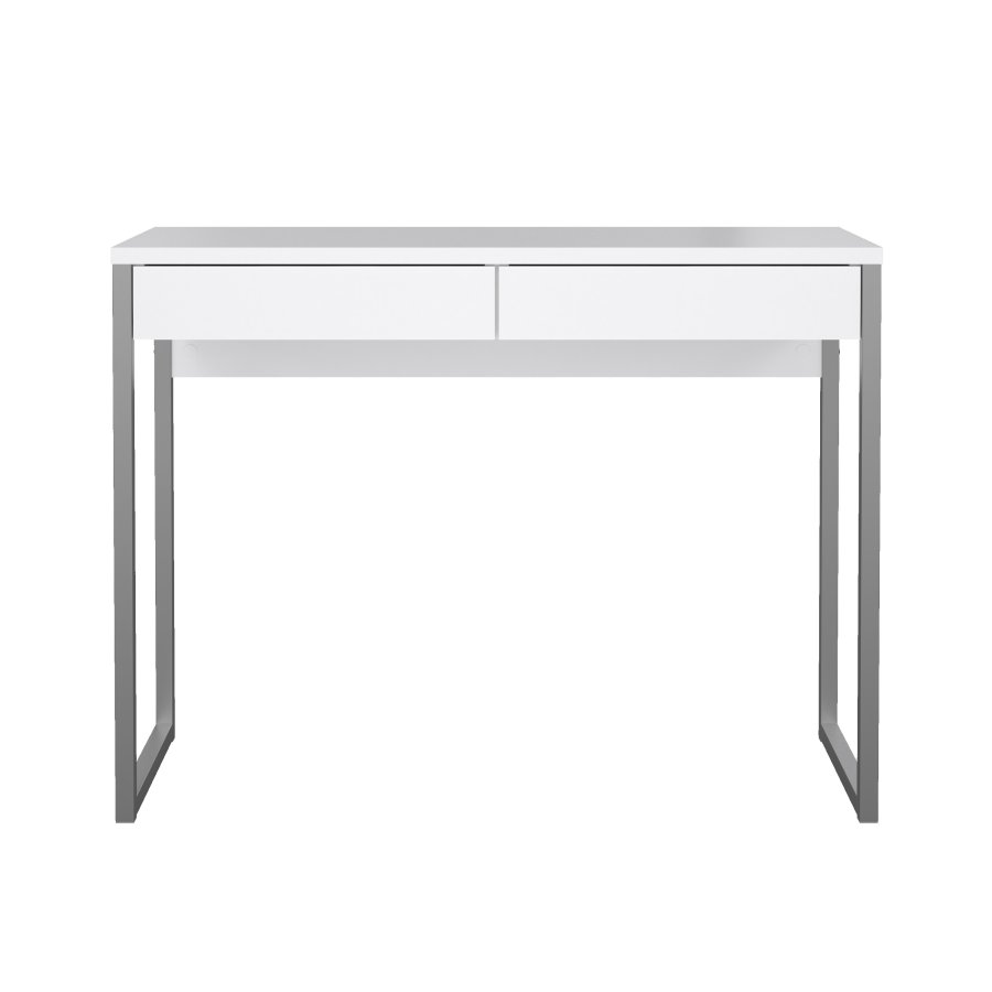 TWILUM Function Plus skrivebord - hvit h�yglans, m. 2 skuffer 