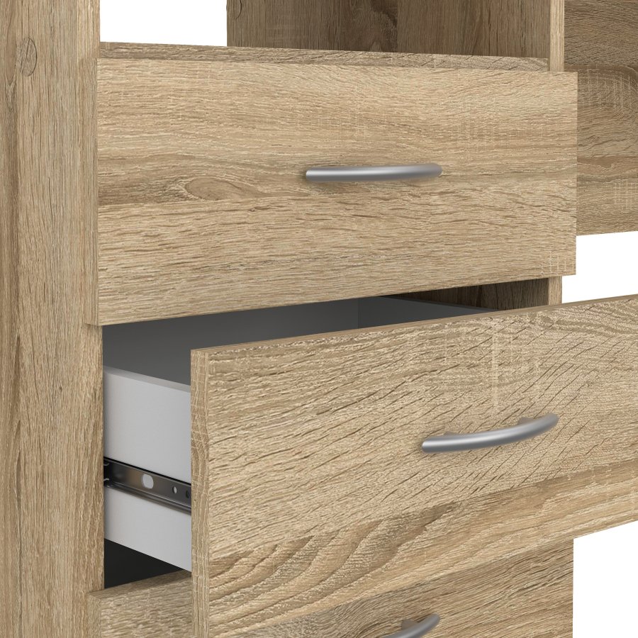 TVILUM Function Plus skrivebord - eikestruktur, m. 3 skuffer 