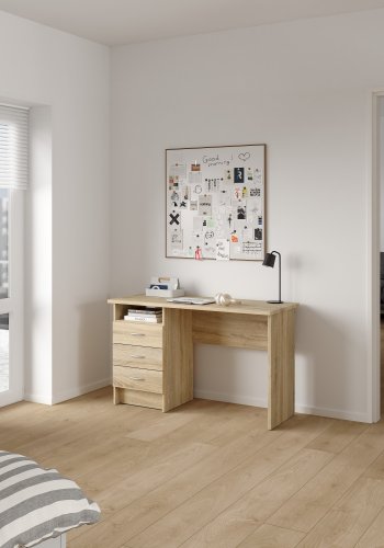 TVILUM Function Plus skrivebord - egetr�sstruktur, m. 3 skuffer 