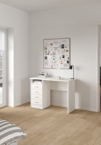 TVILUM Function Plus skrivebord - hvid, m. 4 skuffer