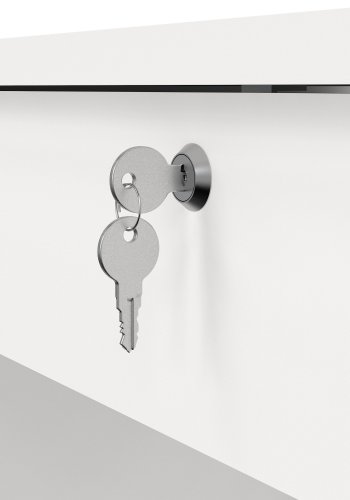 TVILUM Function Plus skrivebord - hvid, m. 5 skuffer 