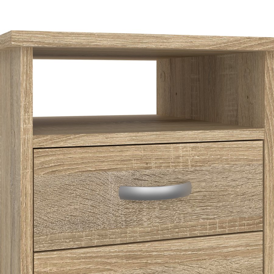 TVILUM Function Plus skrivebord - eikestruktur, m. 5 skuffer