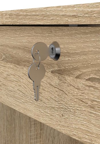 TVILUM Function Plus skrivebord - egetr�sstruktur, m. 5 skuffer