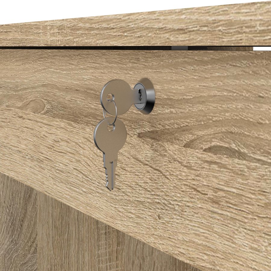 TVILUM Function Plus skrivebord - eikestruktur, m. 5 skuffer