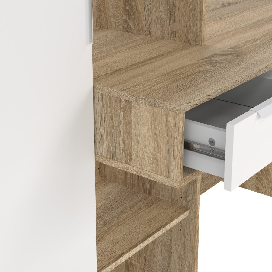 TVILUM Function Plus Skrivbord - Ekstomme / Vit, med 1 Lucka och 1 L�da