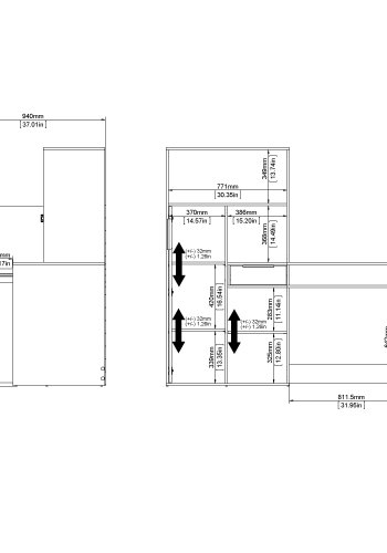 TVILUM Function Plus Skrivbord - Ekstomme / Vit, med 1 Lucka och 1 L�da
