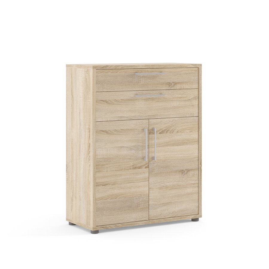 TVILUM Prima kontorkommode - eikestruktur, m. 2 d�rer og 2 skuffer 