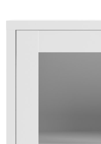 TVILUM Prima kontorreol - hvid/klart glas, m. 2 l�ger 