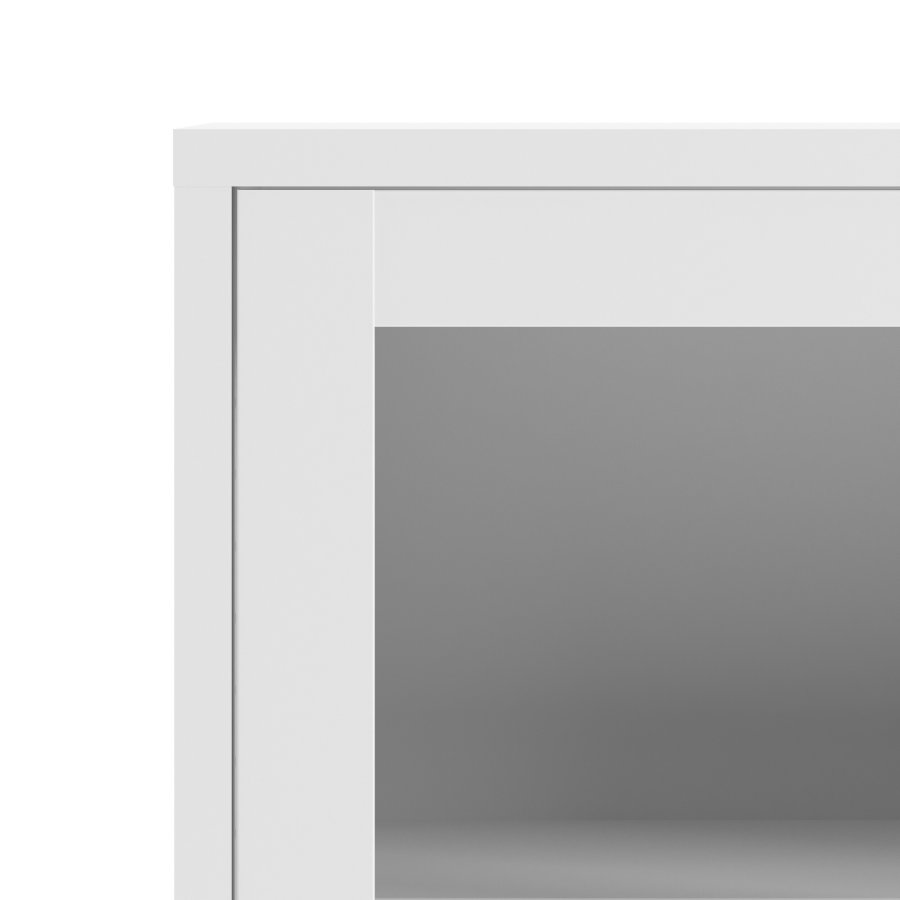 TVILUM Prima kontorreol - hvid/klart glas, m. 2 l�ger 