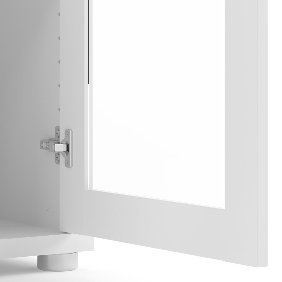 TVILUM Prima kontorreol - hvid/klart glas, m. 2 l�ger 