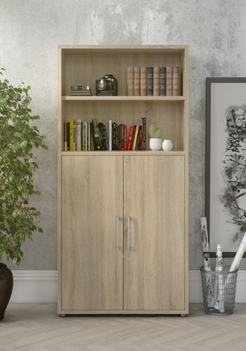 TVILUM Prima kontorreol - egetr�sstruktur, m. 2 l�ger 