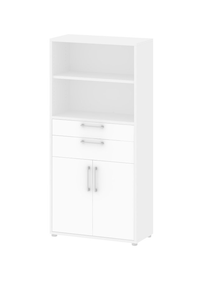 TVILUM Prima kontorreol - hvit, m. 2 d�rer og 2 skuffer 