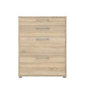 TVILUM Prima kontorkommode - egetr�sstruktur, m. 4 skuffer 