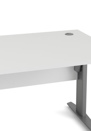 TVILUM Prima hevet senkebord - hvit/s�lvgr� st�l (150x80)