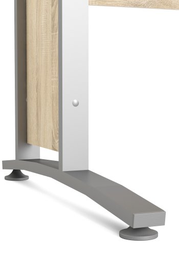 TVILUM Prima skrivebord - eikestruktur/s�lvgr� st�l