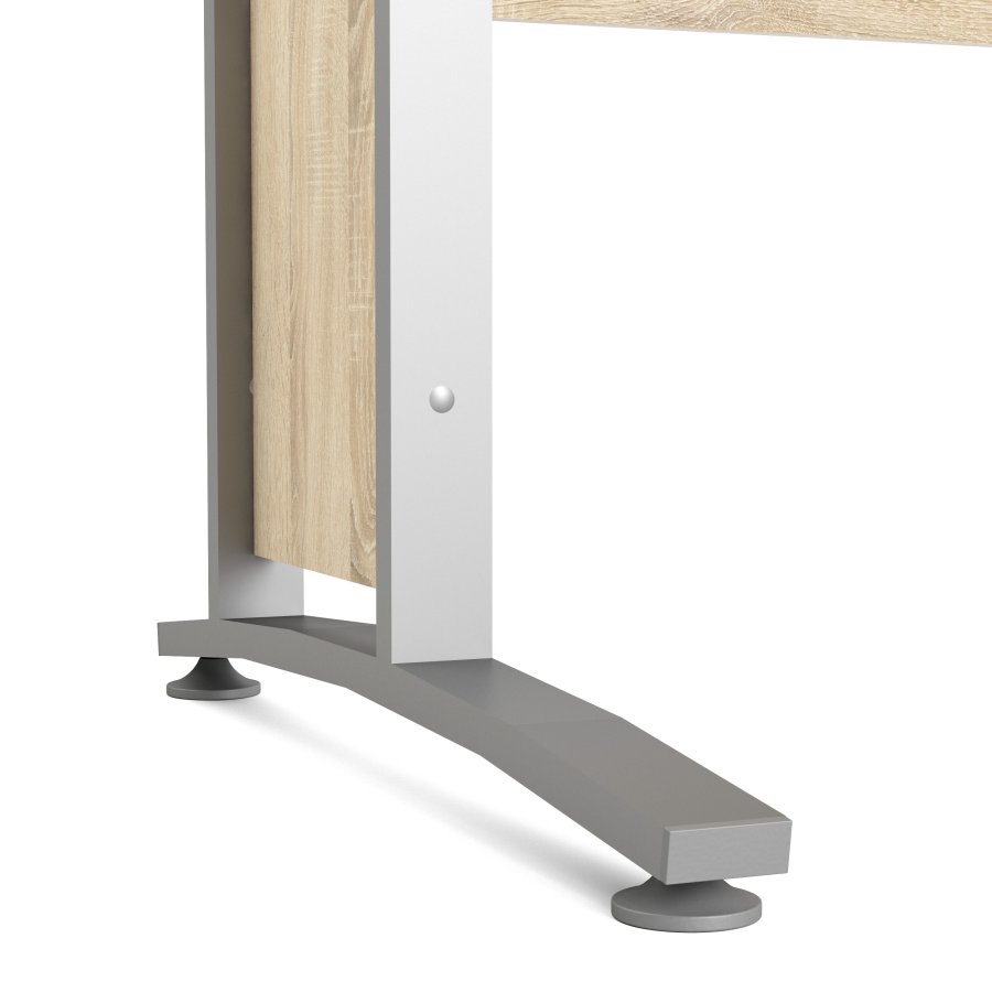 TVILUM Prima skrivebord - eikestruktur/s�lvgr� st�l