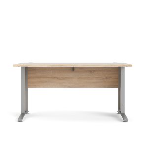 TVILUM Prima skrivebord - eikestruktur og s�lvgr� st�l (150x80)