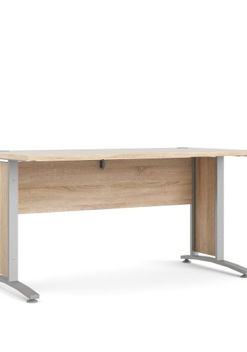 TVILUM Prima skrivebord - eikestruktur og s�lvgr� st�l (150x80)