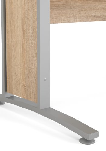 TVILUM Prima skrivebord - eikestruktur og s�lvgr� st�l (150x80)