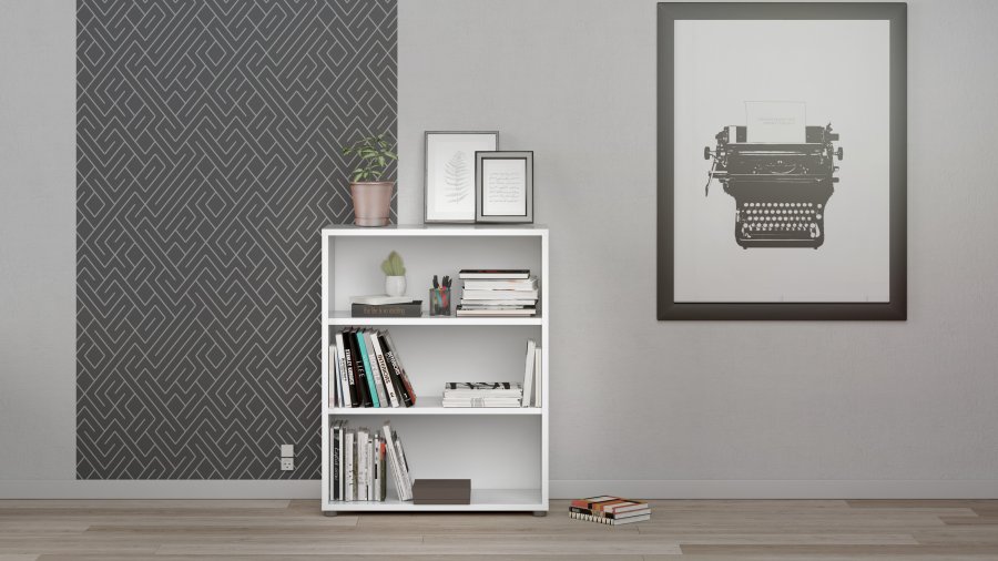 TVILUM Prima reol - hvid, m. 2 hyller 