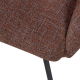 WOOOD Fenne spisebordsstol, m. drejefunktion og armln - kastanje brun stof og sort metal