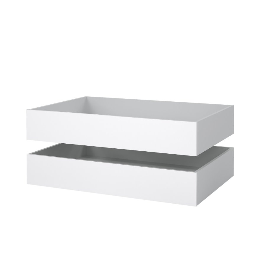 TVILUM Naia sengeskuffe - hvid h�jglans, 2 stk, 100 cm